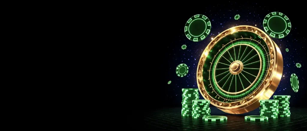 black and green casino banner